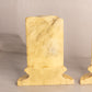 Vintage Medium Yellow Marble Stone Pillar Bookends (Made in Italy)