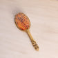 Vintage Metal 24K Gold Finish Mirror Brush Comb Set with Floral Details