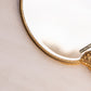 Vintage Metal 24K Gold Finish Mirror Brush Comb Set with Floral Details