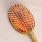 Vintage Metal 24K Gold Finish Mirror Brush Comb Set with Floral Details