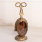 Vintage Metal Glass Perfume Bottle with Rope and Flower Designs