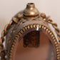 Vintage Metal Glass Perfume Bottle with Rope and Flower Designs