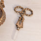 Vintage Metal Glass Perfume Bottle with Rope and Flower Designs