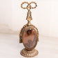 Vintage Metal Glass Perfume Bottle with Rope and Flower Designs