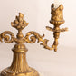 Vintage Mini Small Brass Double Candleholder with Stone Base