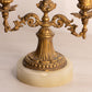 Vintage Mini Small Brass Double Candleholder with Stone Base