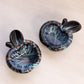 Vintage Murano Black Blue Small Apple with Aventurine Metallic Gold Accents
