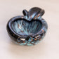 Vintage Murano Black Blue Small Apple with Aventurine Metallic Gold Accents