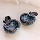 Vintage Murano Black Blue Small Apple with Aventurine Metallic Gold Accents