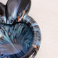 Vintage Murano Black Blue Small Apple with Aventurine Metallic Gold Accents