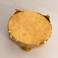 Vintage Oval Gold Tone Casket Box with Floral Designs