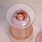 Vintage Pink Lidded Dish with Pointy Finial and Ribbed Details