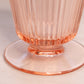 Vintage Pink Lidded Dish with Pointy Finial and Ribbed Details
