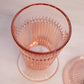Vintage Pink Lidded Dish with Pointy Finial and Ribbed Details