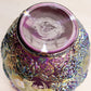 Vintage Purple Carnival Glass Ruffle Vase with Hand Painted Flowers