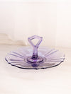 Vintage Purple Glass Handled Tidbit Tray