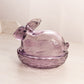 Vintage Purple LE Smith Glass Lidded Bunny on Nest Dish
