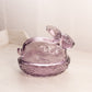 Vintage Purple LE Smith Glass Lidded Bunny on Nest Dish