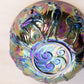 Vintage Signed Levay Glass Amethyst Carnival Glass Nude Ladies Dancing Bowl