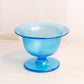 Vintage Small Blue Iridescent Stretch Glass Compote Bowl