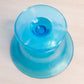 Vintage Small Blue Iridescent Stretch Glass Compote Bowl