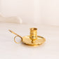 Vintage Small Brass Chamber Stick with Fancy Handle