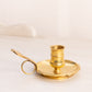 Vintage Small Brass Chamber Stick with Fancy Handle