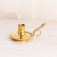 Vintage Small Brass Chamber Stick with Fancy Handle