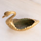 Vintage Small Brass Detailed Swan Dish