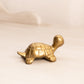 Vintage Small Brass Turtle Figurine with Smiling Face
