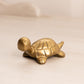 Vintage Small Brass Turtle Figurine with Smiling Face