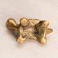 Vintage Small Brass Turtle Figurine with Smiling Face