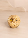 Vintage Small Brown Beige Owl Head Figurine Paperweight