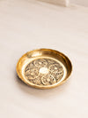 Vintage Small Circular Brass Dish with Intricate Designs