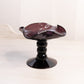 Vintage Small Dark Purple Amethyst Compote with Ruffle Edge