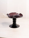 Vintage Small Dark Purple Amethyst Compote with Ruffle Edge