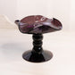 Vintage Small Dark Purple Amethyst Compote with Ruffle Edge