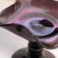 Vintage Small Dark Purple Amethyst Compote with Ruffle Edge
