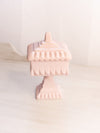 Vintage Small Jeannette Glass Shell Pink Milk Glass Lidded Wedding Box