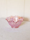 Vintage Small L.E. Smith Ruffled Pink Iridescent Bowl