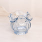 Vintage Small Light Blue Fenton Glass Vase with Ruffle Edge