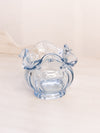 Vintage Small Light Blue Fenton Glass Vase with Ruffle Edge