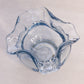 Vintage Small Light Blue Fenton Glass Vase with Ruffle Edge