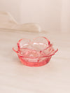 Vintage Viking Small Pink Glass Flower Leaf Ashtray Trinket Dish