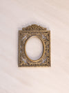 Vintage Small Rectangular Brass Picture Frame with Fancy Designs (Made in Italy)