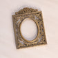 Vintage Small Rectangular Brass Picture Frame with Fancy Designs (Made in Italy)