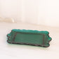Small Rectangular Dark Green Glass Tray with Fancy Designs