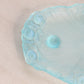 Vintage Small Satin Glass Rectangular Light Blue Dish with Floral Designs