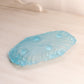 Vintage Small Satin Glass Rectangular Light Blue Dish with Floral Designs