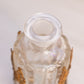 Vintage Tall Clear Glass Perfume Bottle with Gold Tone Accents (Broken Piece)
